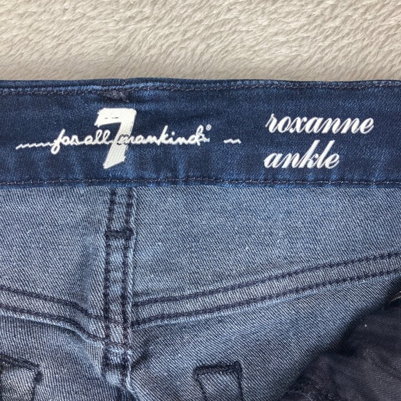 7 For All Mankind Roxanne Ankle Jeans Womens Size 28 Dark Wash Straight Leg - Picture 13 of 16
